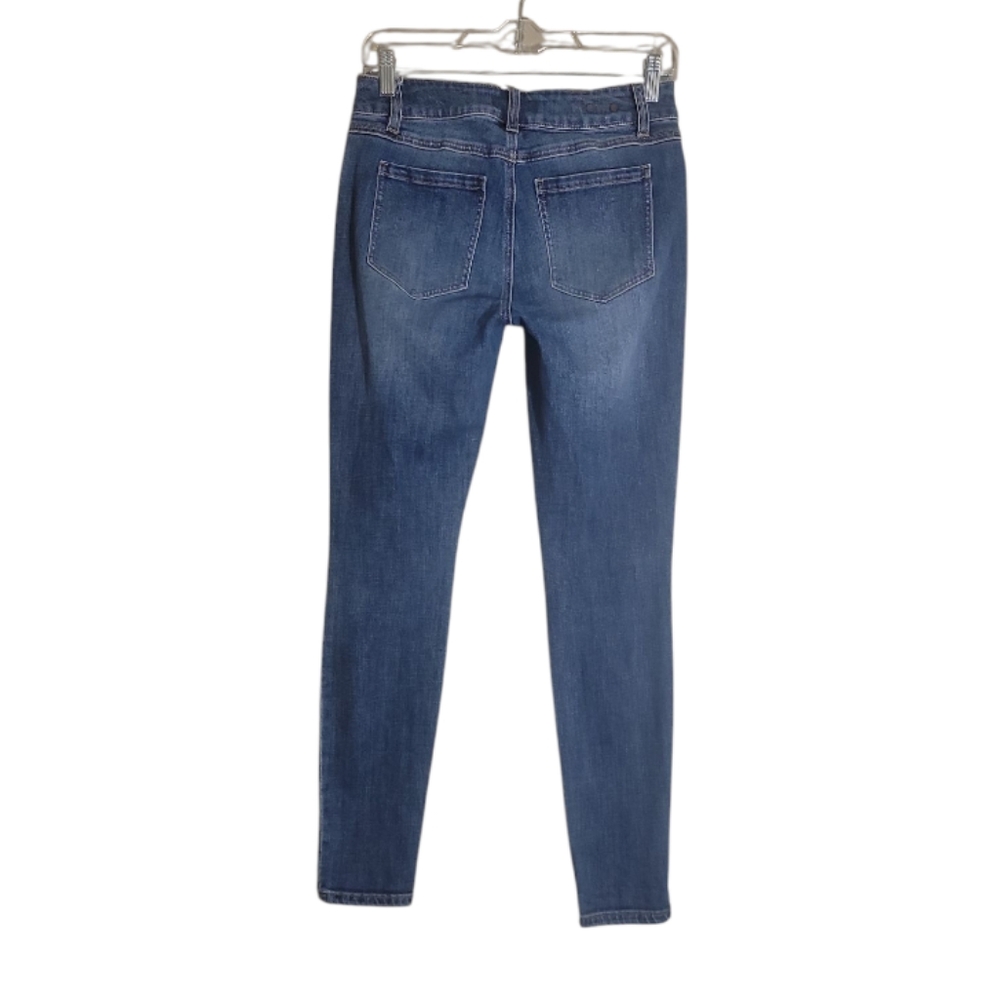 Cabi women's skinny blue low rise distress jeans size 4 - Picture 2 of 11